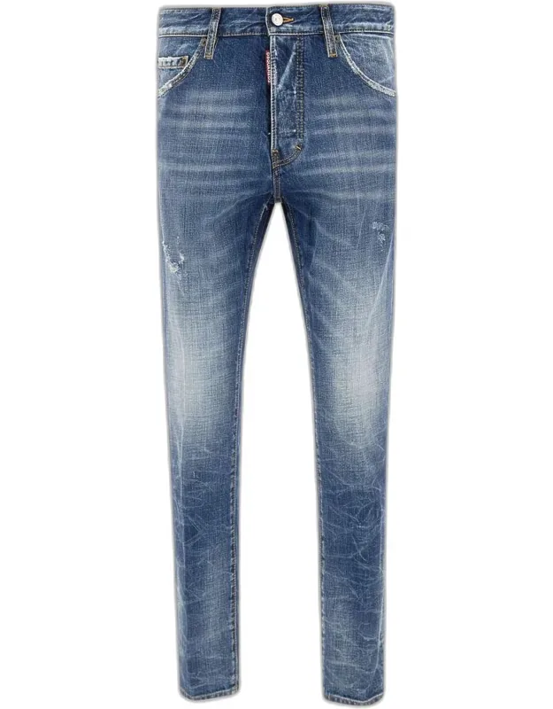 Jeans With Distressed Details And Slim Fit