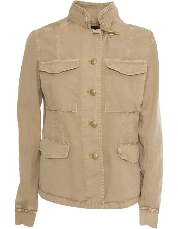 Fay Coat With High Collar And Gold Buttons
