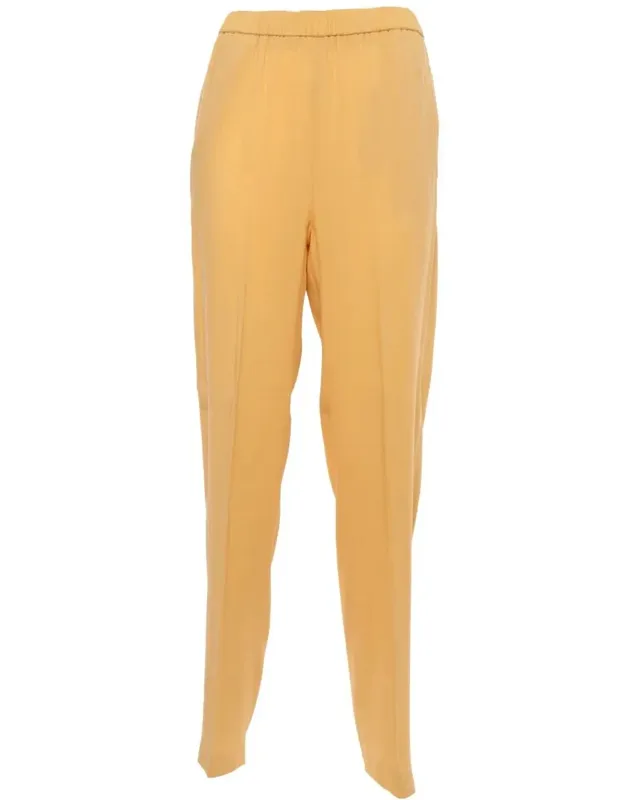 Pants With Elastic Waist And Sablé Stitching