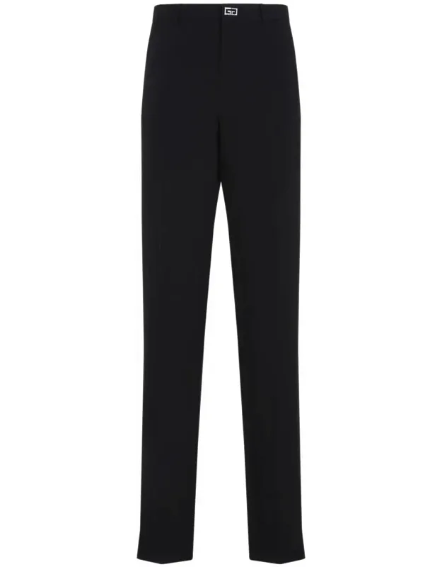 Pants Crafted From Black Wool, Slim Fit