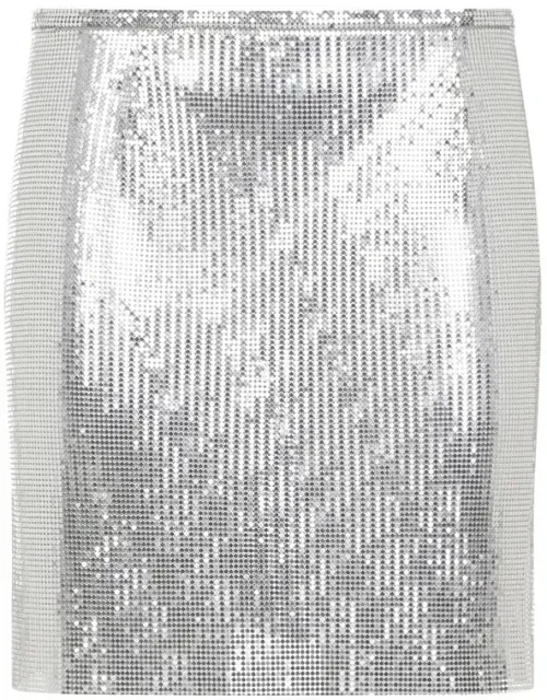 Skirt With Back Buttoned Fastening And Mini-length