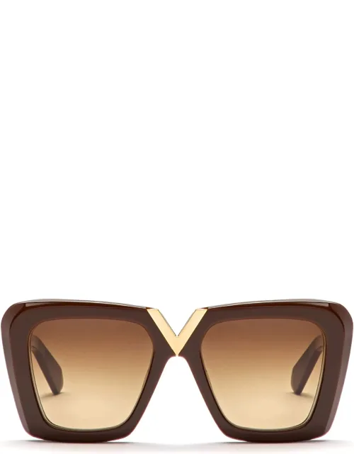 Valentino Garavani V-gold-ii Butterfly Sunglasses With Gradient Lens
