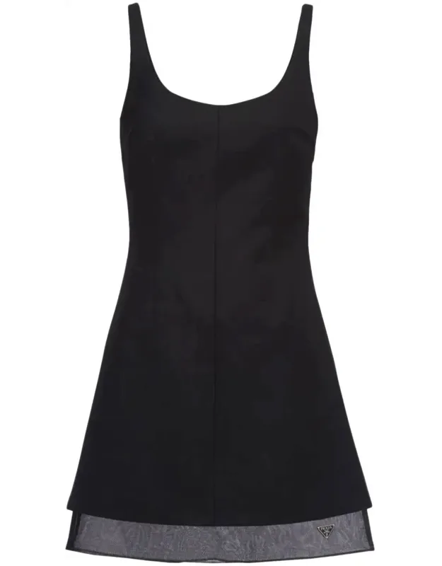 Enamel Triangle-logo Wool Dress