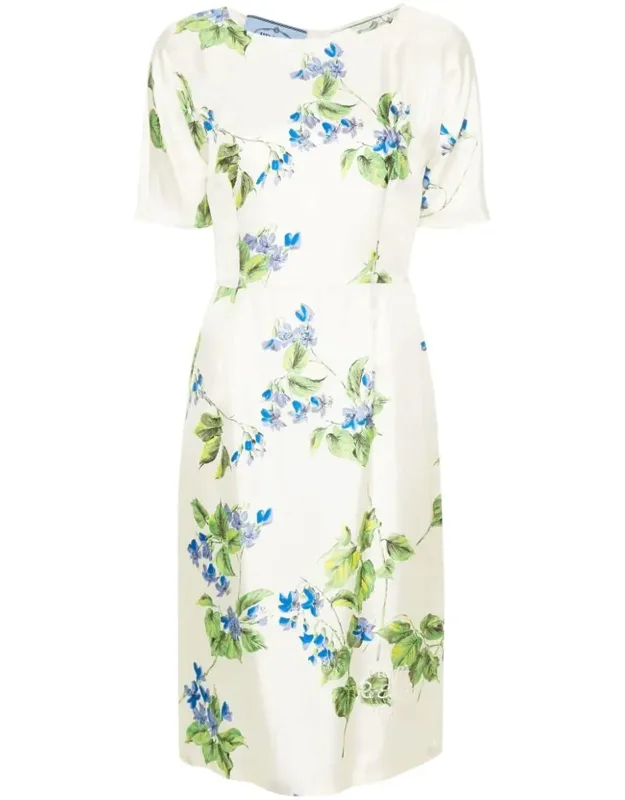 Floral-print Twill Dress