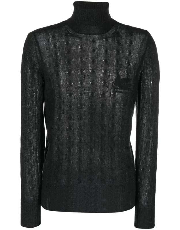 Sweater Cashmere Cable-knit Roll Neck