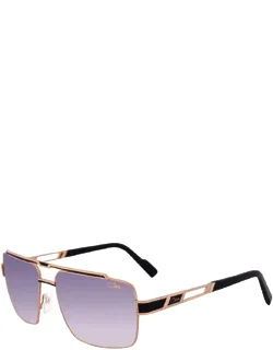 Sunglasses Gold Grey Shaded Caravan Metal 60 Mm Lens Width, 16 Mm Bridge Length