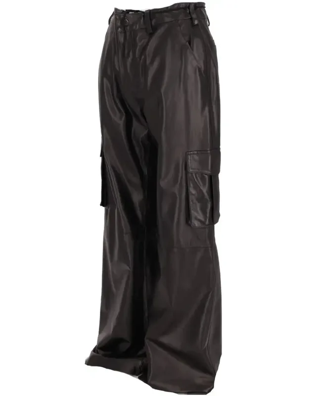 Nappa Leather Cargo Trousers