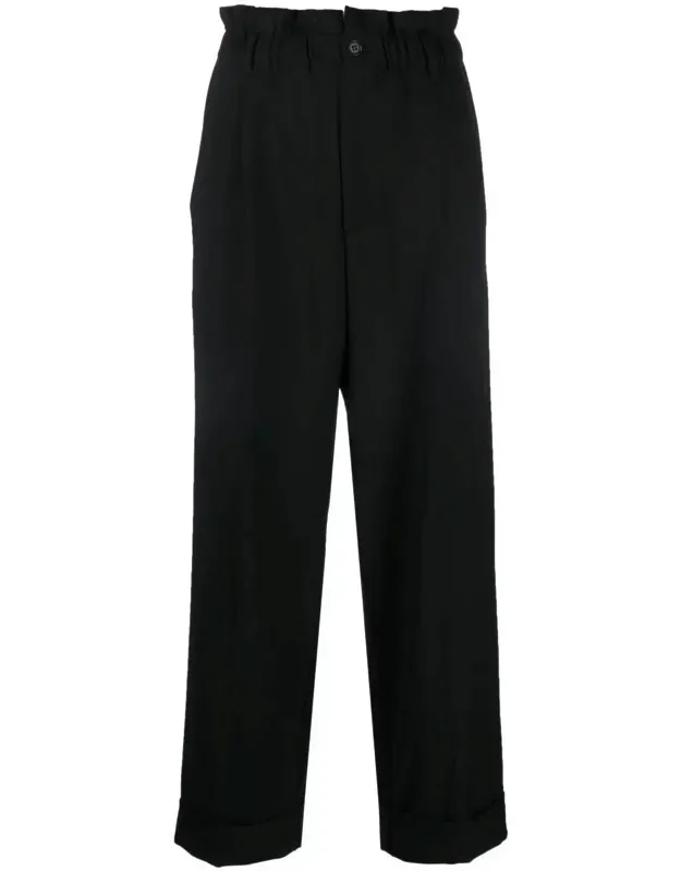 Paperbag-waist Straight Leg Trousers