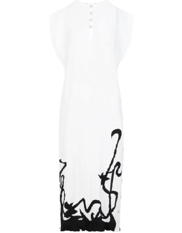 Dress Midi Pleated Tech Fabric
