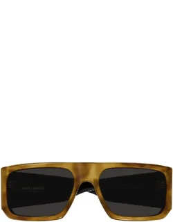Sunglasses Havana Black Rectangle Acetate 58 Mm Lens Width, 18 Mm Bridge Length