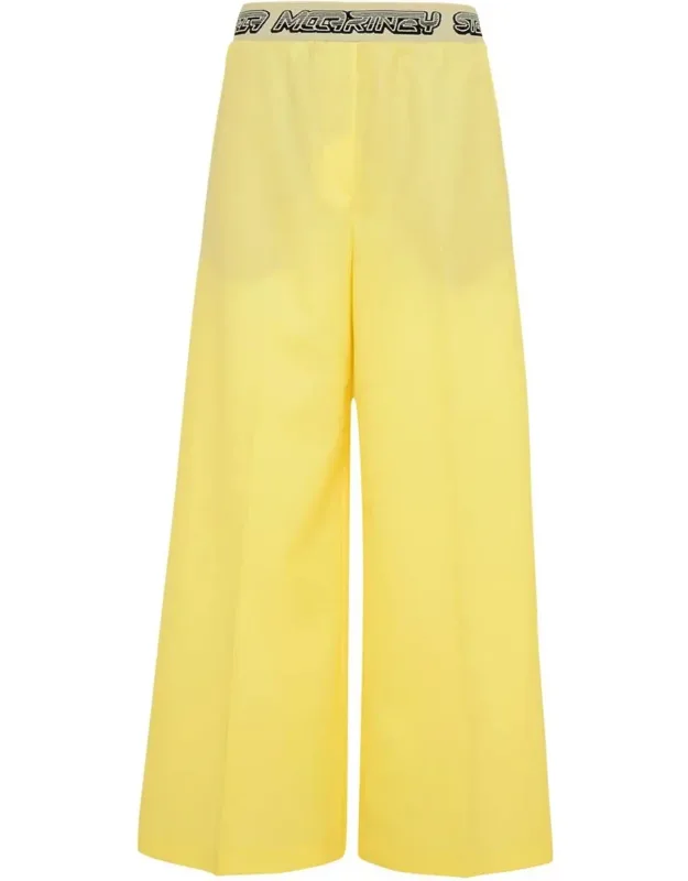 Stella Mccartney Flared Leg Pants, Elasticated Waist, Oblique Pockets
