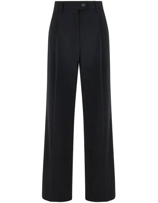 Straight Pants With Pences In Fabric
