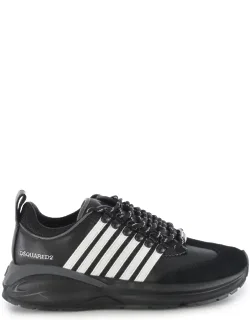 Sneakers With Suede Inserts And Rubber Sole