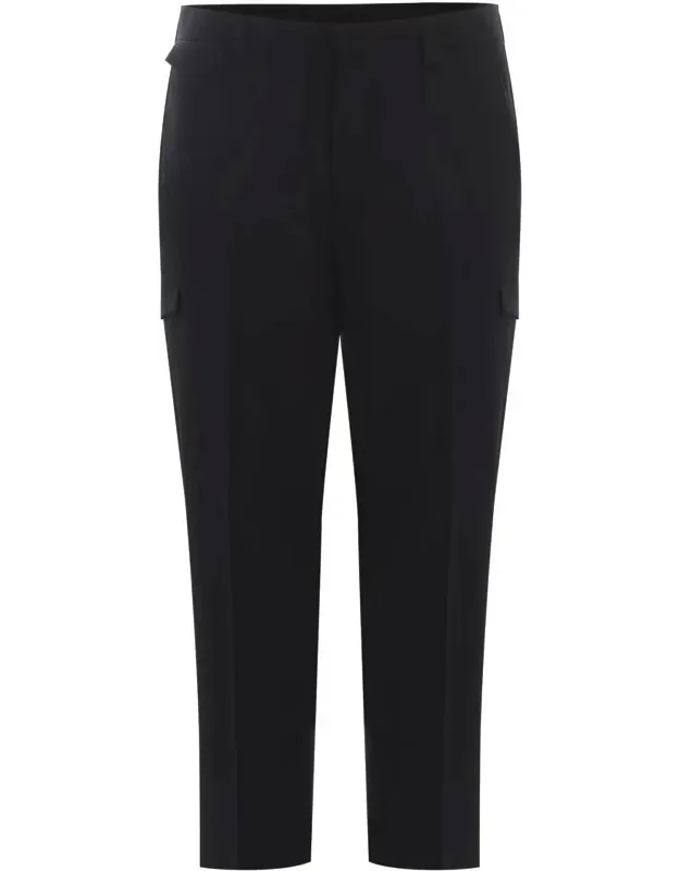 Trousers "havana" In Fresh Wool With Button And Zip Closure