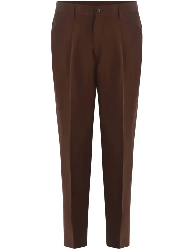 Trousers "matteo" With Belt Loops And Zip Closure
