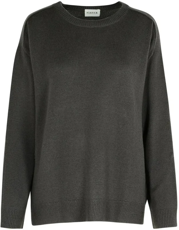 'loos Turtle-grey Wool Blend Sweater, Cashmere Blend, Crew Neck'