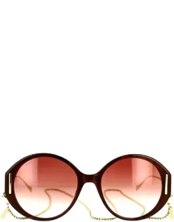 Eyewear Sunglasses Round Metal 57 Mm Lens