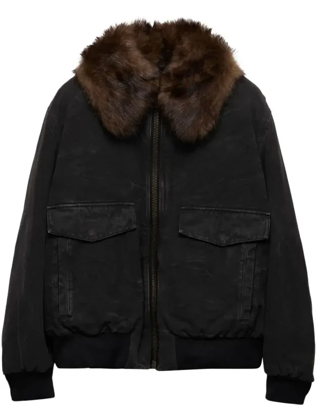 Cotton Shearling-collar Jacket