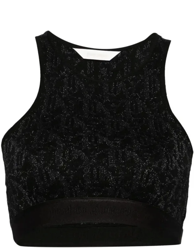 Monogram-jacquard Crop Top