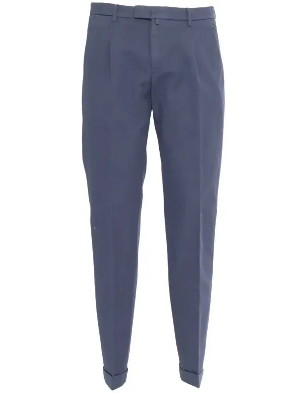 Pants With Cotton And Linen Blend And Welt Pockets