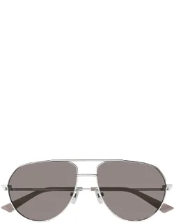 Sunglasses Silver Viola Aviator Metal 57mm Lens Width, 15mm Bridge Length