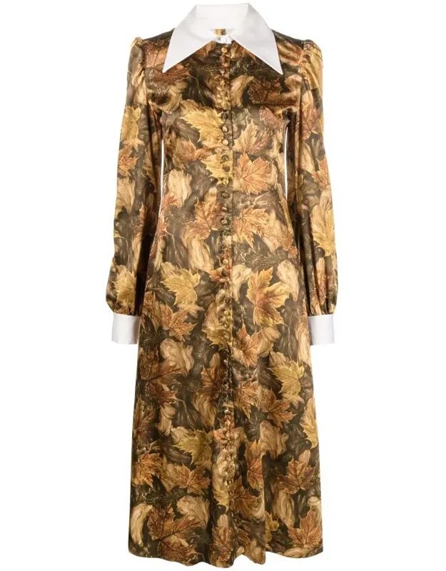Printed Satin Dress