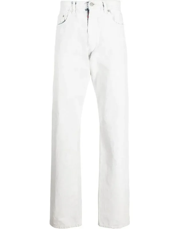 5 Pocket Painted-design Straight-leg Jeans