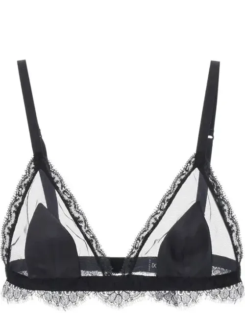 Triangle Satin And Lace Bra
