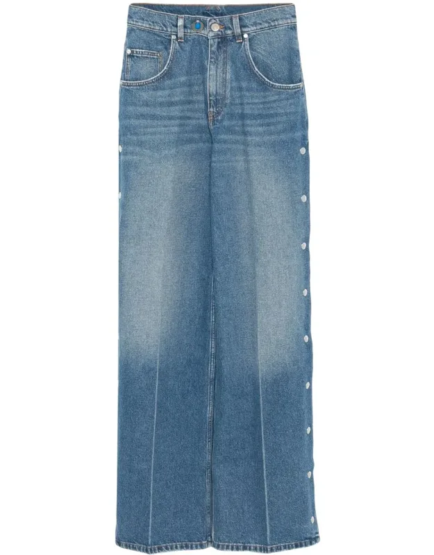 Snap Stud-embellished Jeans