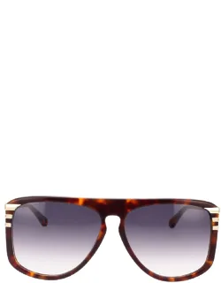Sunglasses Havana Shaded Aviator Acetate