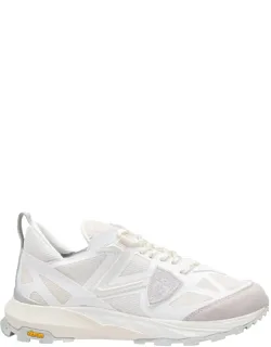 Trekking Sneakers With Mesh Upper And Heat-sealed Applications With Rubberized Finish