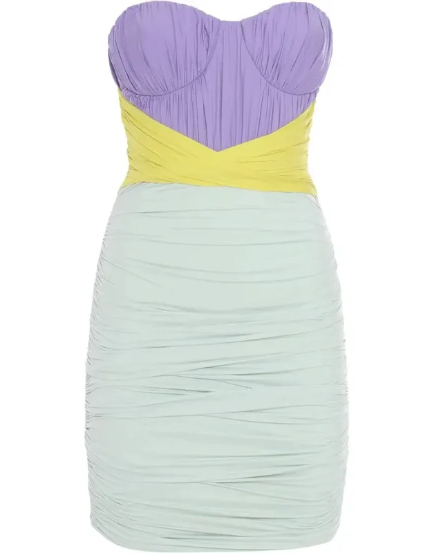Short Dress With Draped And Back Zip