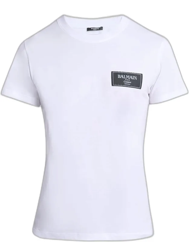 Couture Label T-shirt With Crew Neckline And Short Sleeves