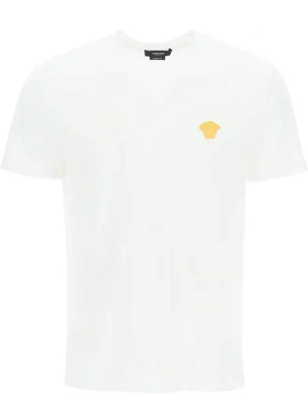 Embroidered T-shirt With Medusa Logo Detail