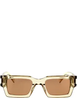 Eyewear Sunglasses Brown Square Acetate