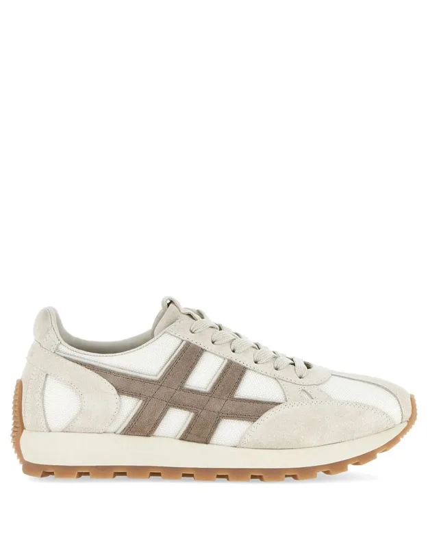 Suede And Mesh Sneakers