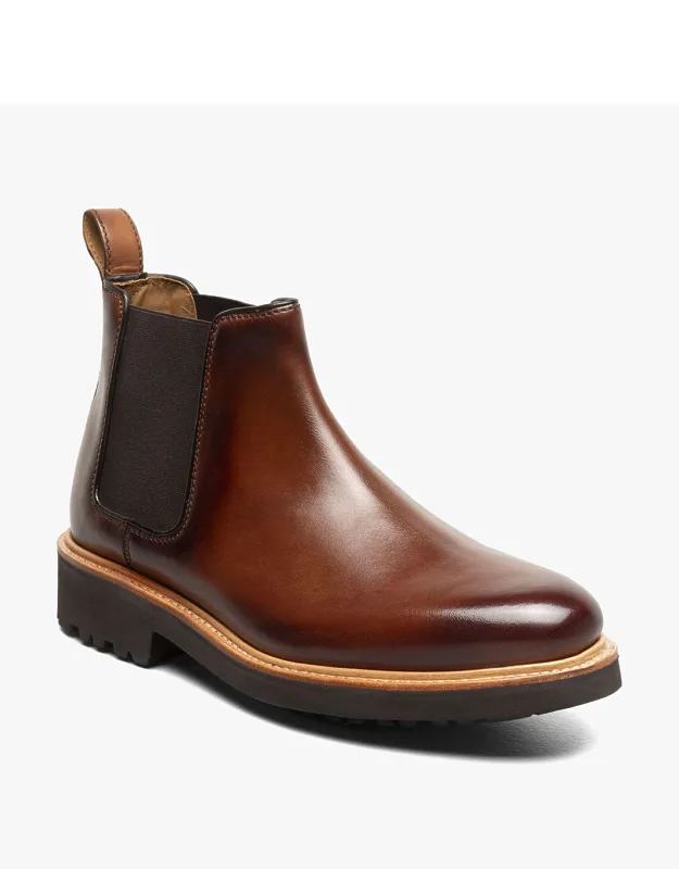 Whitmore Plain Toe Gore Boot With Burnished Upper And Eye-catching Welt