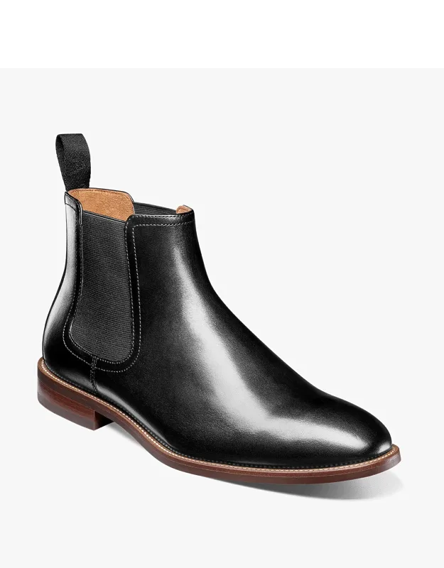 Florsheim Rucci Plain Toe Gore Boot With Smooth Leather Upper And Cushioned Footbed