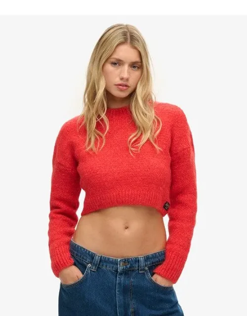 Vintage Textured Crop Knit Jumper