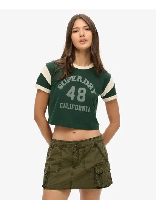Superdry Utility Parachute Skirt With Belt Loops And Button Fastening
