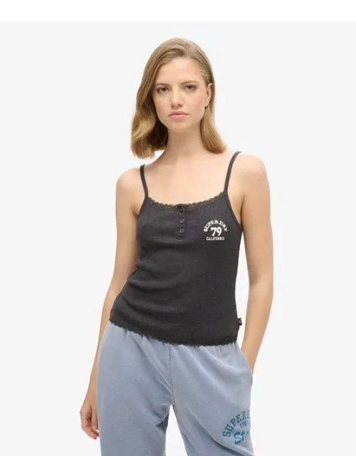 Superdry Athletic Essentials Button Down Cami Top Slim Fit