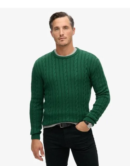 Cotton Classic Cable Knit Crew Jumper