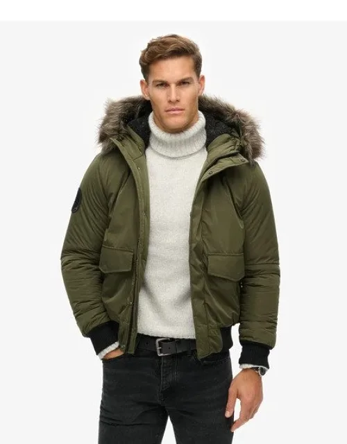 Superdry Everest Bomber Jacket With Detachable Fur Trim And Fleece-lined Hood