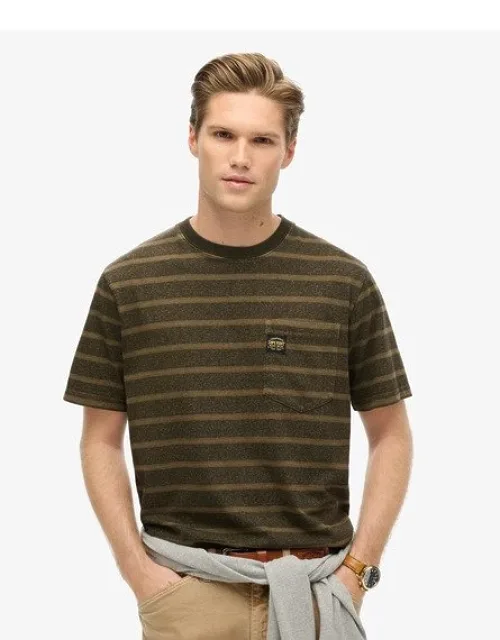 Textured Stripe Pocket T-shirt