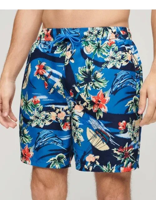 Recycled Hawaiian Print 17-inch Swim Shorts