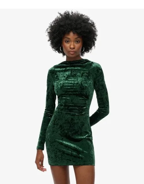 Velvet Long Sleeve Mini Dress