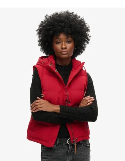 Superdry Everest Hooded Puffer Gilet With Recycled Padding And Adjustable Hood