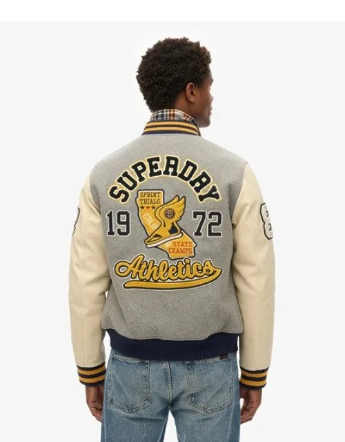 College Patched Bomber Jacket