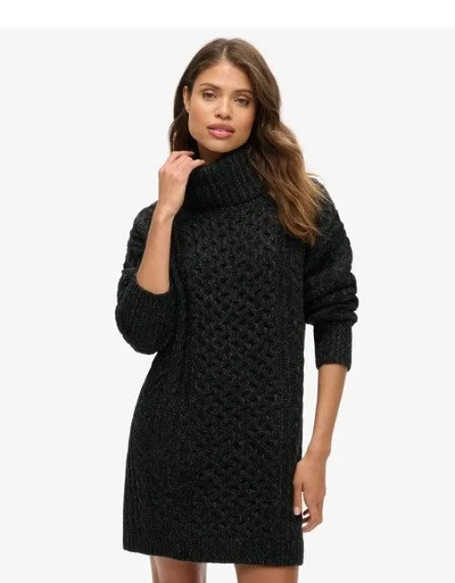 Roll Neck Cable Jumper Dress