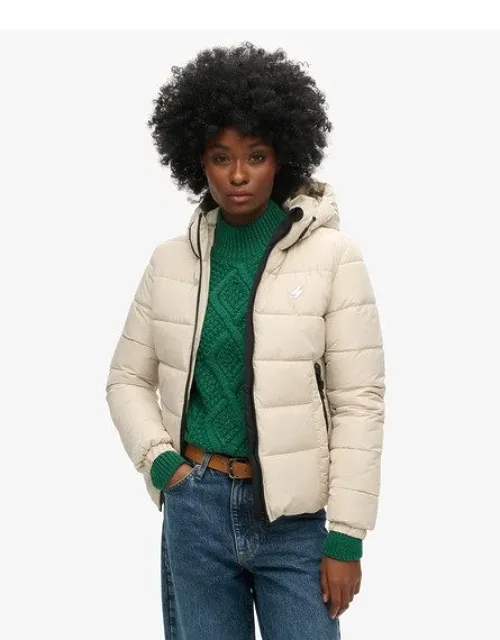 Superdry Hooded Spirit Sports Puffer Jacket With Durable Water Repellency And Bungee Cord Hood